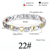 Women Men Health Care Germanium Magnetic Bracelet for Arthritis and Carpal Tunnel 316L Stainless Steel Power Therapy Bangles