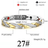 Women Men Health Care Germanium Magnetic Bracelet for Arthritis and Carpal Tunnel 316L Stainless Steel Power Therapy Bangles