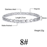 Women Men Health Care Germanium Magnetic Bracelet for Arthritis and Carpal Tunnel 316L Stainless Steel Power Therapy Bangles