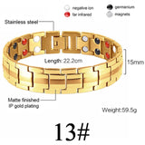 Women Men Health Care Germanium Magnetic Bracelet for Arthritis and Carpal Tunnel 316L Stainless Steel Power Therapy Bangles