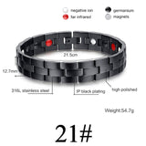 Women Men Health Care Germanium Magnetic Bracelet for Arthritis and Carpal Tunnel 316L Stainless Steel Power Therapy Bangles