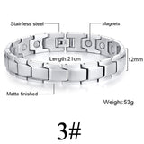 Women Men Health Care Germanium Magnetic Bracelet for Arthritis and Carpal Tunnel 316L Stainless Steel Power Therapy Bangles