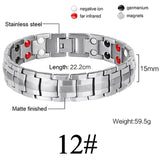 Women Men Health Care Germanium Magnetic Bracelet for Arthritis and Carpal Tunnel 316L Stainless Steel Power Therapy Bangles