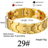 Women Men Health Care Germanium Magnetic Bracelet for Arthritis and Carpal Tunnel 316L Stainless Steel Power Therapy Bangles