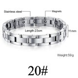 Women Men Health Care Germanium Magnetic Bracelet for Arthritis and Carpal Tunnel 316L Stainless Steel Power Therapy Bangles