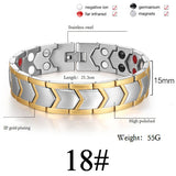 Women Men Health Care Germanium Magnetic Bracelet for Arthritis and Carpal Tunnel 316L Stainless Steel Power Therapy Bangles