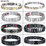 Women Men Health Care Germanium Magnetic Bracelet for Arthritis and Carpal Tunnel 316L Stainless Steel Power Therapy Bangles