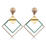 X&P New Korean Heart Statement Drop Earrings 2019 for Women Fashion Vintage Geometric Acrylic Dangle Hanging Earring Jewelry