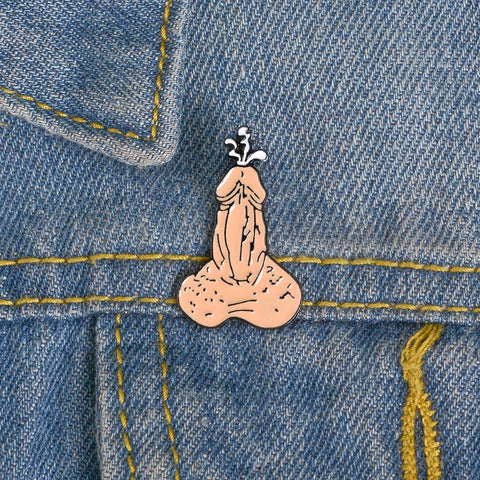 X-rated Adult Funny Evil Reproductive Organ Spoof Biology Enamel Pins Badges Brooches Denim Lapel Pin Punk Cool Jewelry Gift