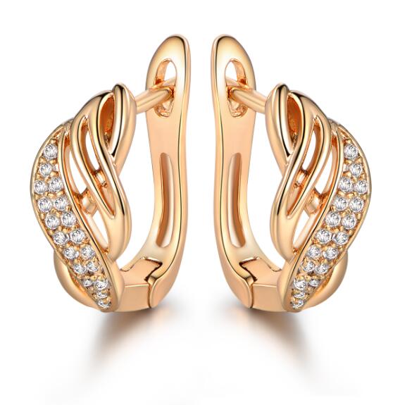 XIAGAO New Design Gold-color Charm Austrian Crystal Hoop Earrings Shiny Rhinestone Delicate Earring Jewelry Infinity Hot Sale