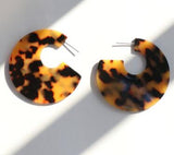 XIYANIKE New Fashion Tortoise Color Leopard Print Acrylic Acetic Acid Sheet Geometric Circle Square Long Drop Earrings for Women