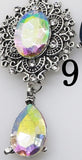 YWXINXI Fashion New Hot 1Pcs/Lot Flatback Brooches 28*56mm Alloy Accessories Diy jewelry Rhinestones Decoration 11Color