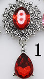 YWXINXI Fashion New Hot 1Pcs/Lot Flatback Brooches 28*56mm Alloy Accessories Diy jewelry Rhinestones Decoration 11Color