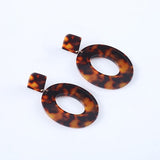 ZA 2019 Hot Sale Acrylic Resin Leopard Dangle Earring For Women Fashion Tortoiseshell Geometry Acetate Party Jewelry Brincos