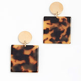 ZA 2019 Hot Sale Acrylic Resin Leopard Dangle Earring For Women Fashion Tortoiseshell Geometry Acetate Party Jewelry Brincos