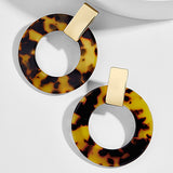 ZA 2019 Hot Sale Acrylic Resin Leopard Dangle Earring For Women Fashion Tortoiseshell Geometry Acetate Party Jewelry Brincos