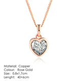 ZHOUYANG Necklaces & Pendants Jewelry For Women Silver Color Rose Gold Chain Jewellery Heart Necklace Cubic Zirconia Gift N388