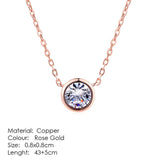 ZHOUYANG Necklaces & Pendants Jewelry For Women Silver Color Rose Gold Chain Jewellery Heart Necklace Cubic Zirconia Gift N388