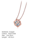 ZHOUYANG Necklaces & Pendants Jewelry For Women Silver Color Rose Gold Chain Jewellery Heart Necklace Cubic Zirconia Gift N388