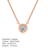 ZHOUYANG Necklaces & Pendants Jewelry For Women Silver Color Rose Gold Chain Jewellery Heart Necklace Cubic Zirconia Gift N388