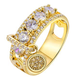 ZORCVENS New Arrival Vintage Rose Gold Filled Wedding Rings For Women Fashion Jewelry Luxury White Zircon Engagement Ring