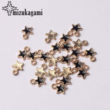 Zinc Alloy Black White Enamel Charms Mini Stars Charms 6mm 50pcs/lot For DIY Jewelry Making Finding Accessories