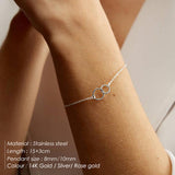 eManco DIY Stainless Steel Bracelets for women Adjustable Chain Charm Bracelet 2 piece Set women Custom Bracelet Jewellery