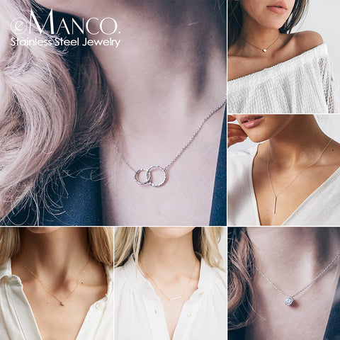 initial pendant custom name letter stainless steel necklace women statement nameplate personalized layered choker necklace