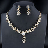 jiayijiaduo Classic women's wedding jewelry set silver / gold color fine necklace earrings accessory gift  dropshipping 2019 new