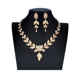 jiayijiaduo Crystal Bridal Jewelry Set Gold Color Imitation Pearl Rhinestone Women's Party Necklace Set Wedding Jewelry Direct