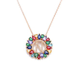 multicolor CZ micro pave zircon charm necklace fashion Gold 26 Alphabet letter pendant necklace letter necklaces