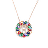 multicolor CZ micro pave zircon charm necklace fashion Gold 26 Alphabet letter pendant necklace letter necklaces