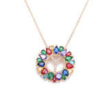 multicolor CZ micro pave zircon charm necklace fashion Gold 26 Alphabet letter pendant necklace letter necklaces