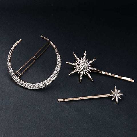 muylinda Branded Design Star Moon Rhinestone Hair Clip Hair pin Fashion Hair Accessories Women Jewelry