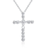 silver color  necklace jewelry women wedding fashion Cross CZ crystal Zircon stone pendant necklace  Christmas gift n296Choker Necklaces