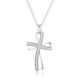silver color  necklace jewelry women wedding fashion Cross CZ crystal Zircon stone pendant necklace  Christmas gift n296Choker Necklaces