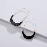 wing yuk tak Acrylic Moon Hoop Earrings For Women Hot Sales Modern Jewelry Vintage Fashion Woman Earrings Female 2019